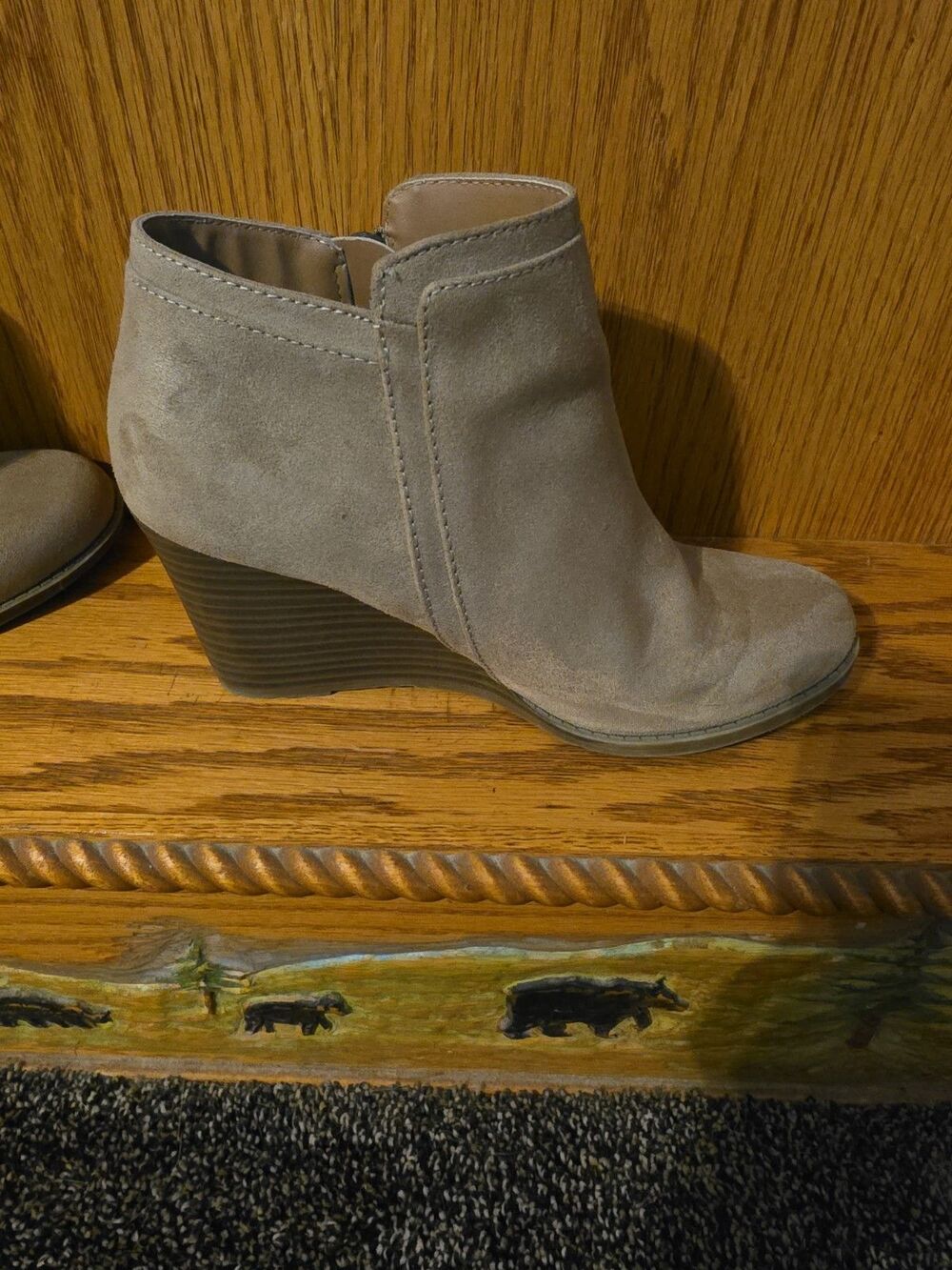 Time And True Tan Faux Suede Ankle Boots Womens Size 6.5 - Picture 6 of 11